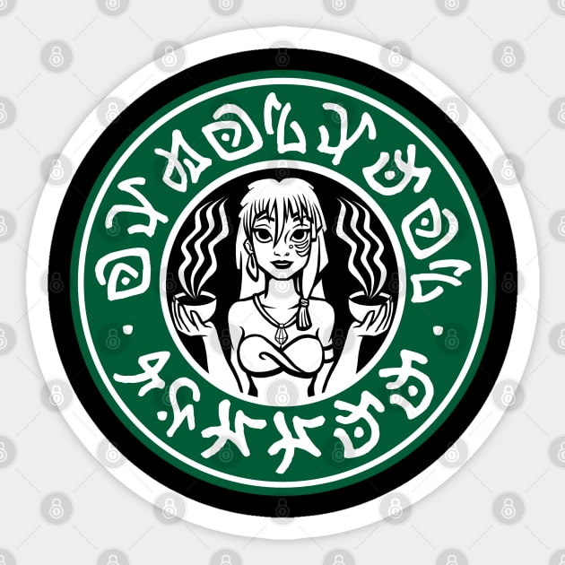 Atlantean Coffee Sticker by Ellador